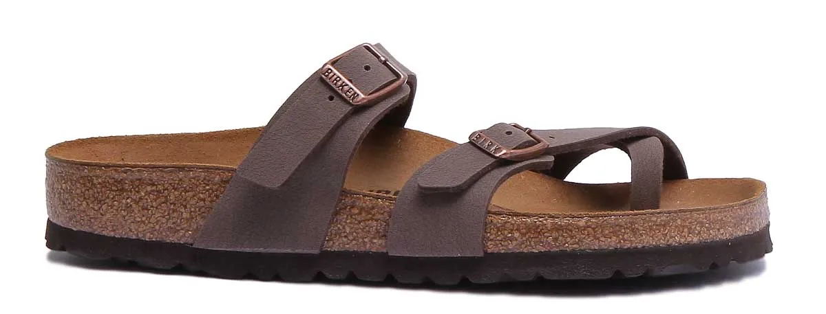 Birkenstock Mayari Sandalia de tiras de cuero aceitado para mujer en negro