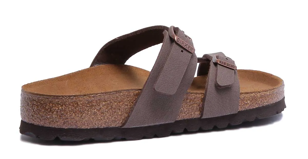 Birkenstock Mayari Sandalia de tiras de cuero aceitado para mujer en negro