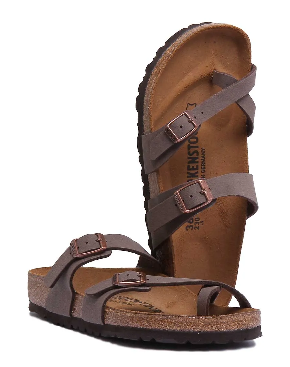 Birkenstock Mayari Sandalia de tiras de cuero aceitado para mujer en negro
